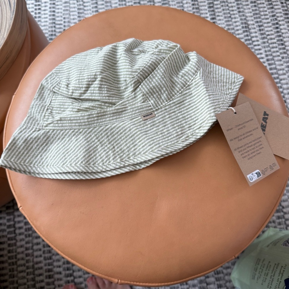 WHEAT Striped Bucket Hat Size 10-12 years